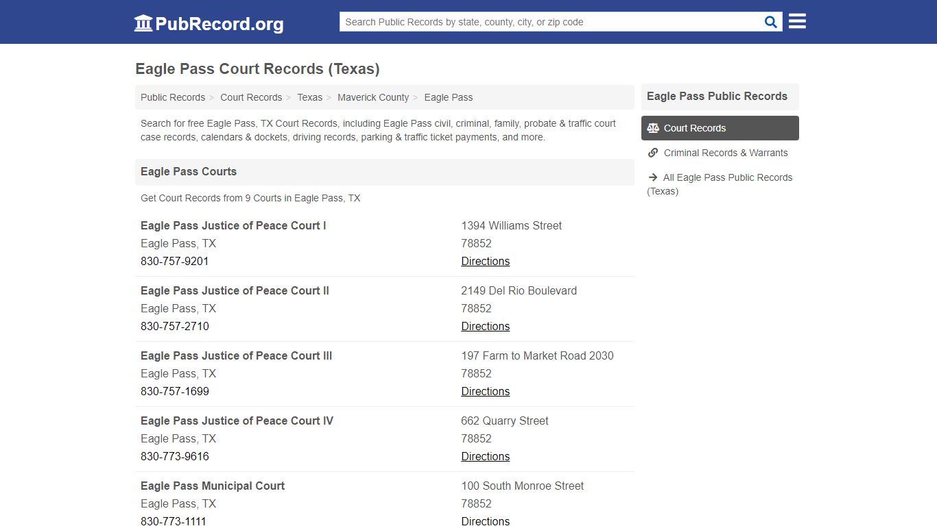 Free Eagle Pass Court Records (Texas Court Records) - PubRecord.org
